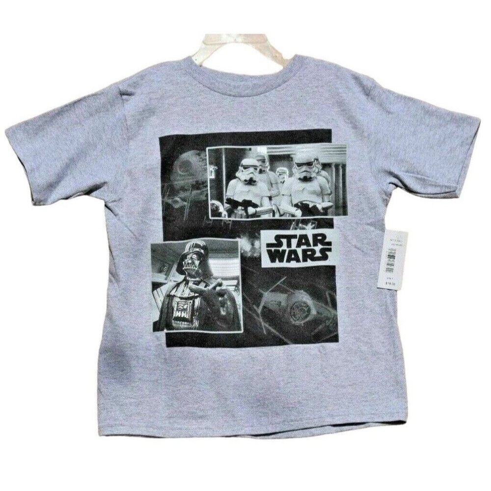 Star Wars Kids 2T Empire Battle Comic Gray Mad Engine Short Sleeve T Shirt New